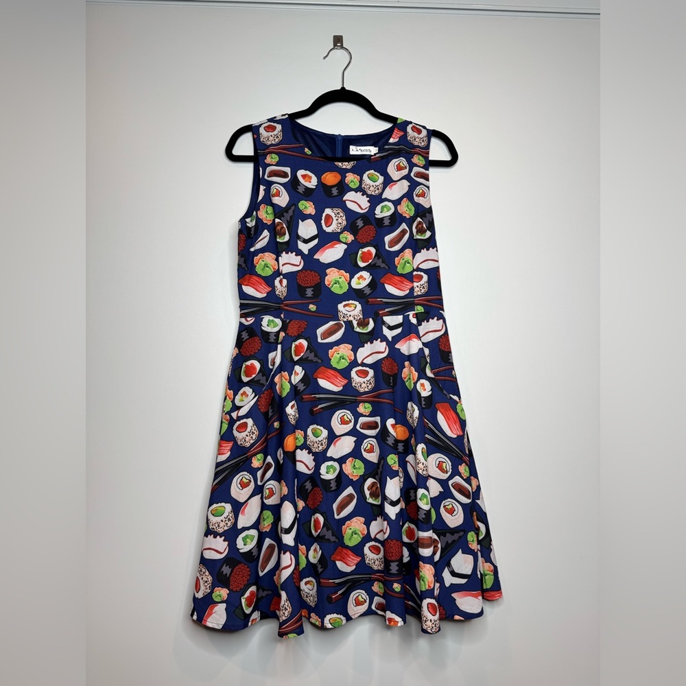 LA Soul Sushi Print Sleeveless Dress